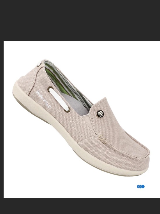 Gecko Man Shoes - GECKO MAN Arch Support Beige Canvas Slip On Loafer Shoes Women's Sz 7.5